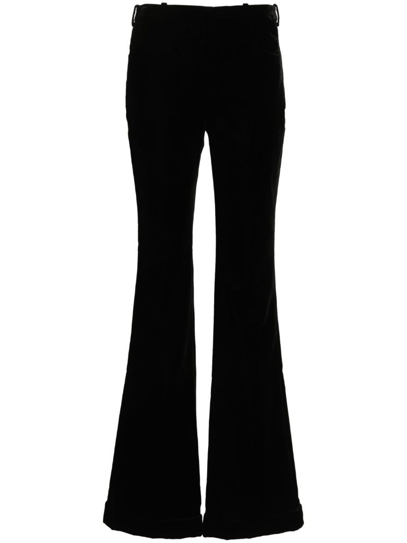 Black Flared Velvet Trousers