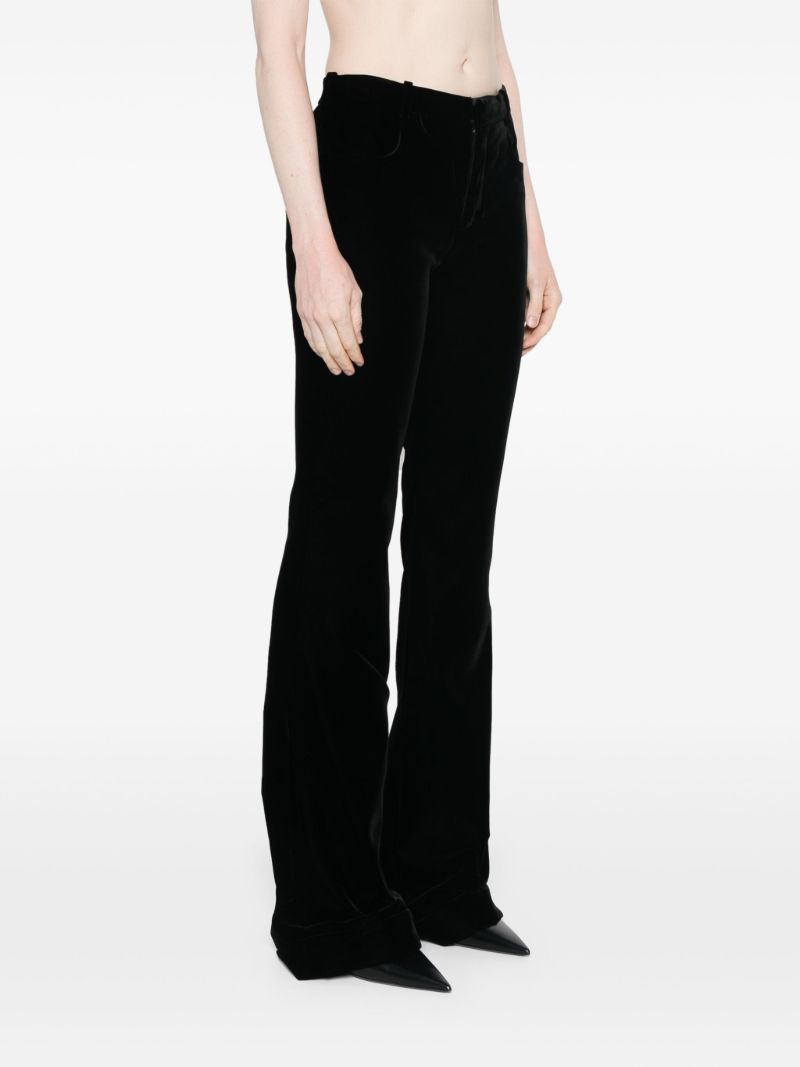Black Flared Velvet Trousers