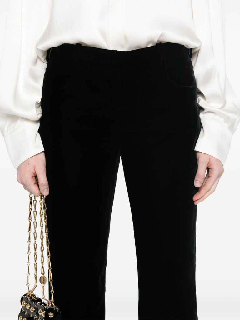 Black Flared Velvet Trousers