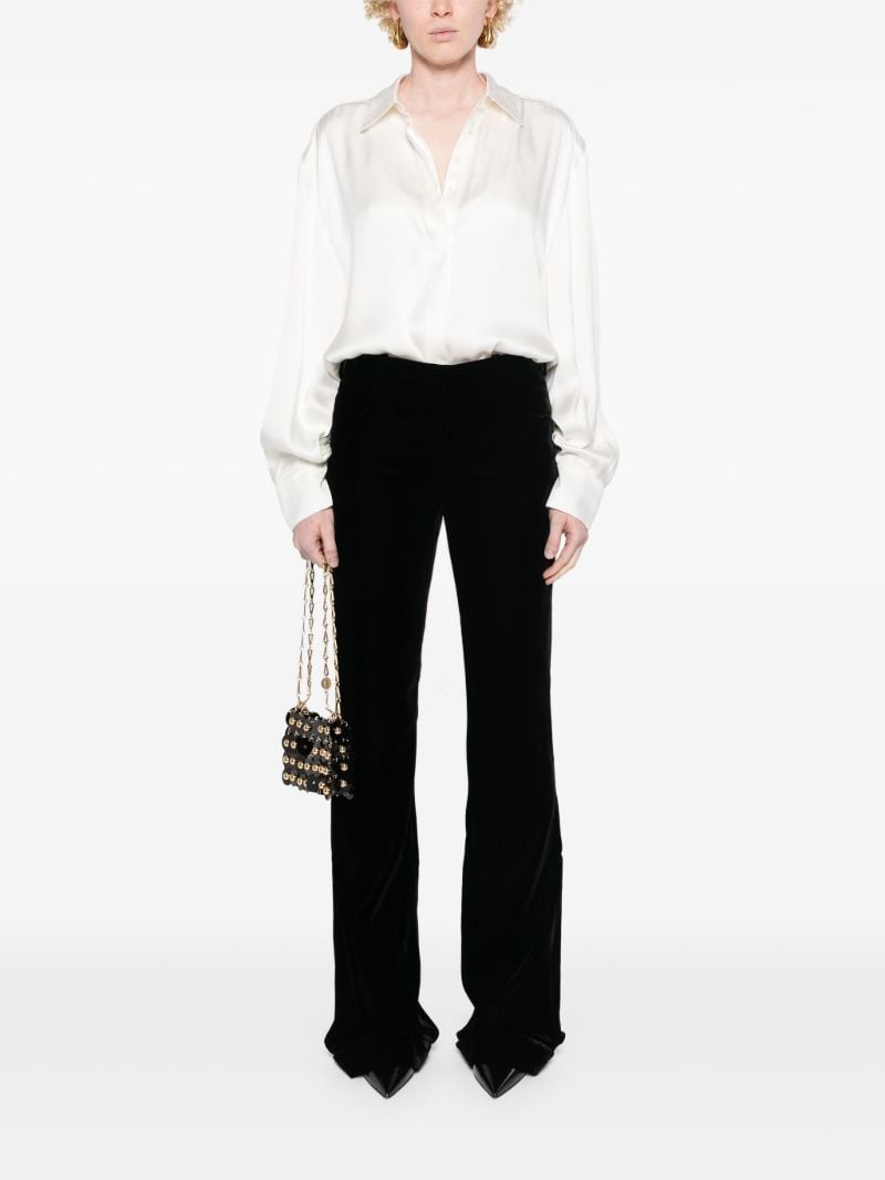Black Flared Velvet Trousers