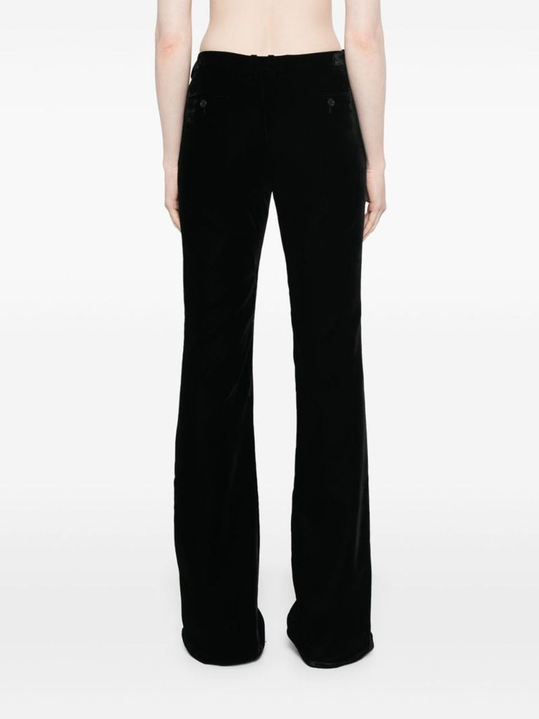Black Flared Velvet Trousers