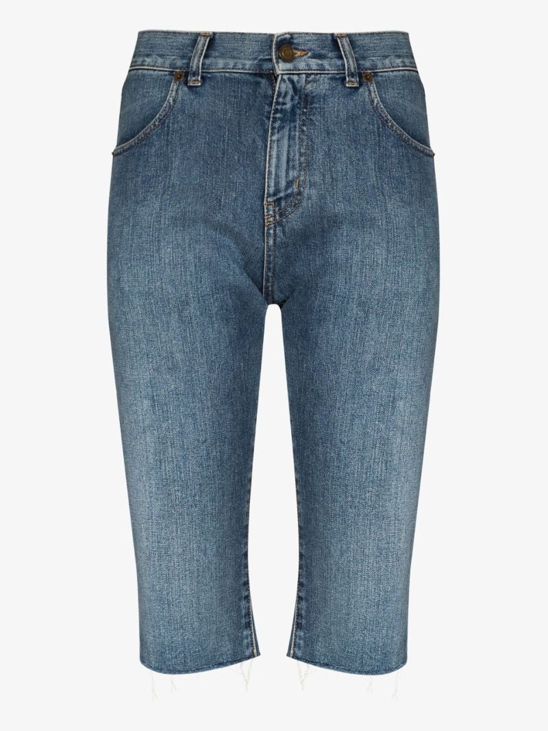 Blue High-rise Denim Shorts