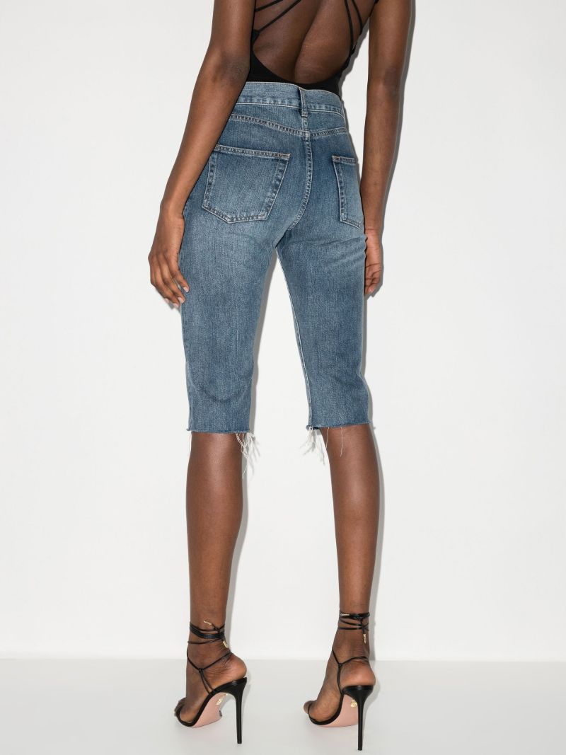 Blue High-rise Denim Shorts