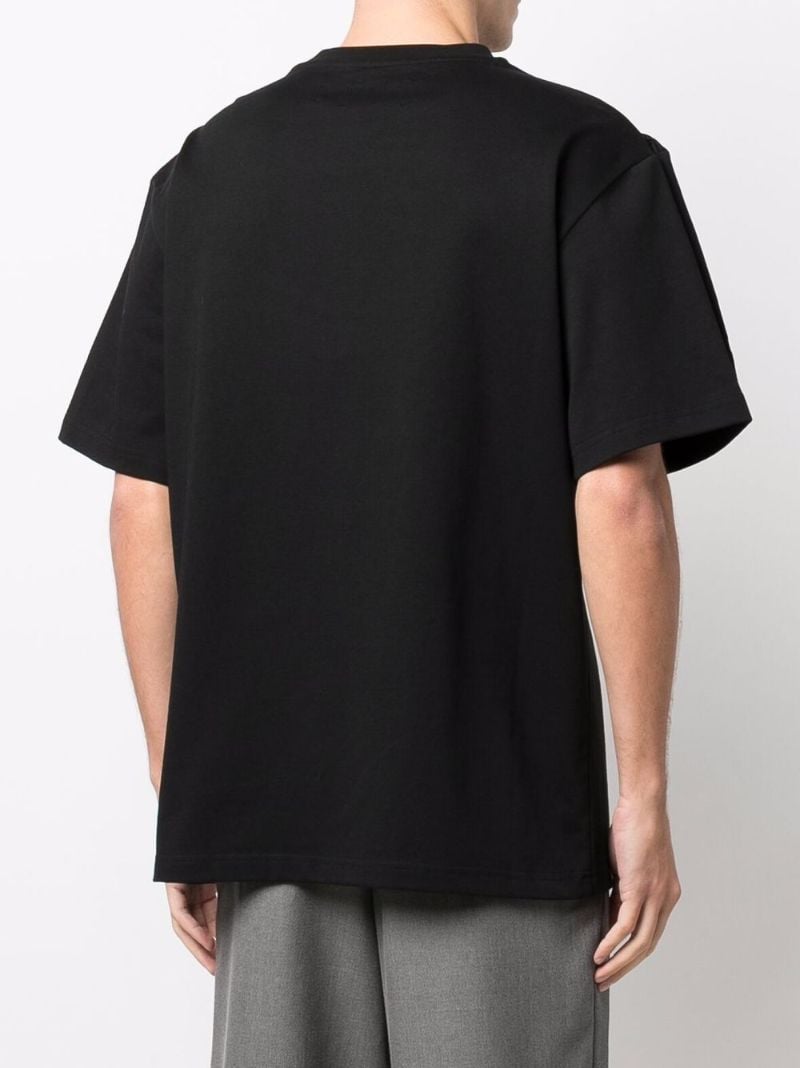 Black Double Collar Cotton T-shirt