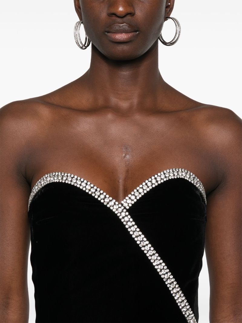 Black Embellished Velvet Mini Dress