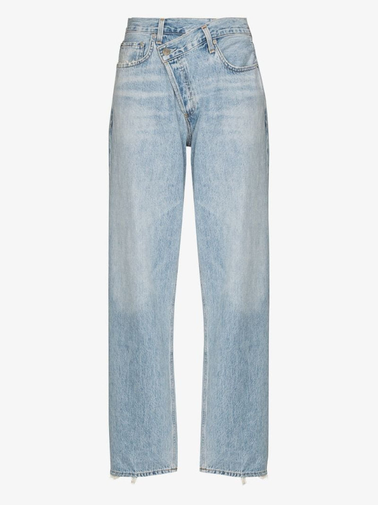 Criss Cross Wide Leg Jeans