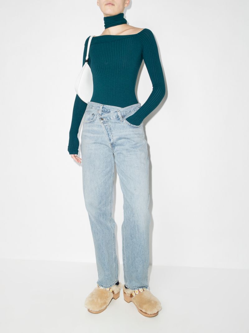Criss Cross Wide Leg Jeans