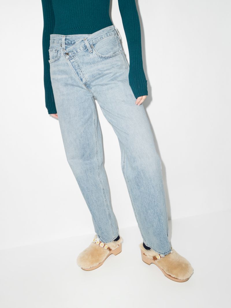 Criss Cross Wide Leg Jeans