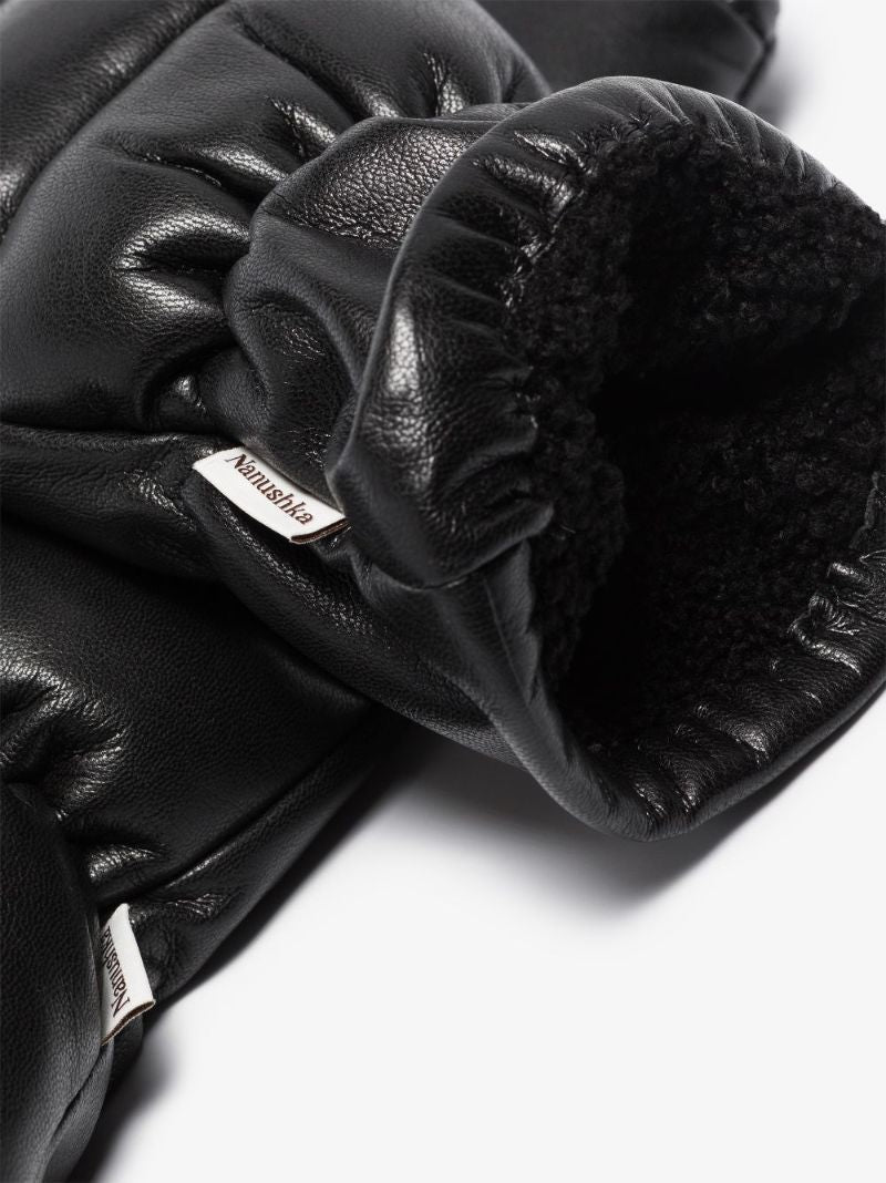 Black Melaka Faux Leather Gloves