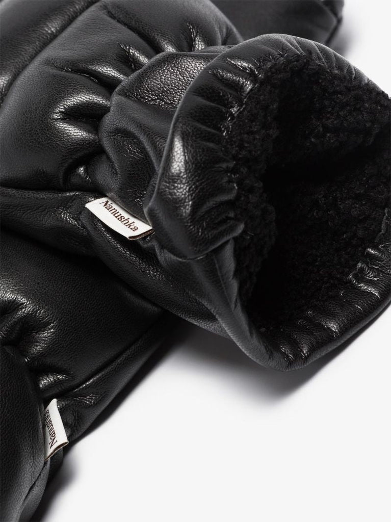 Black Melaka Faux Leather Gloves