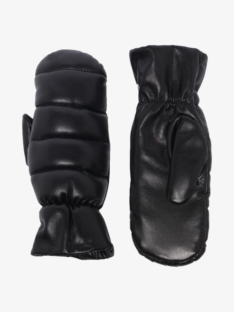 Black Melaka Faux Leather Gloves