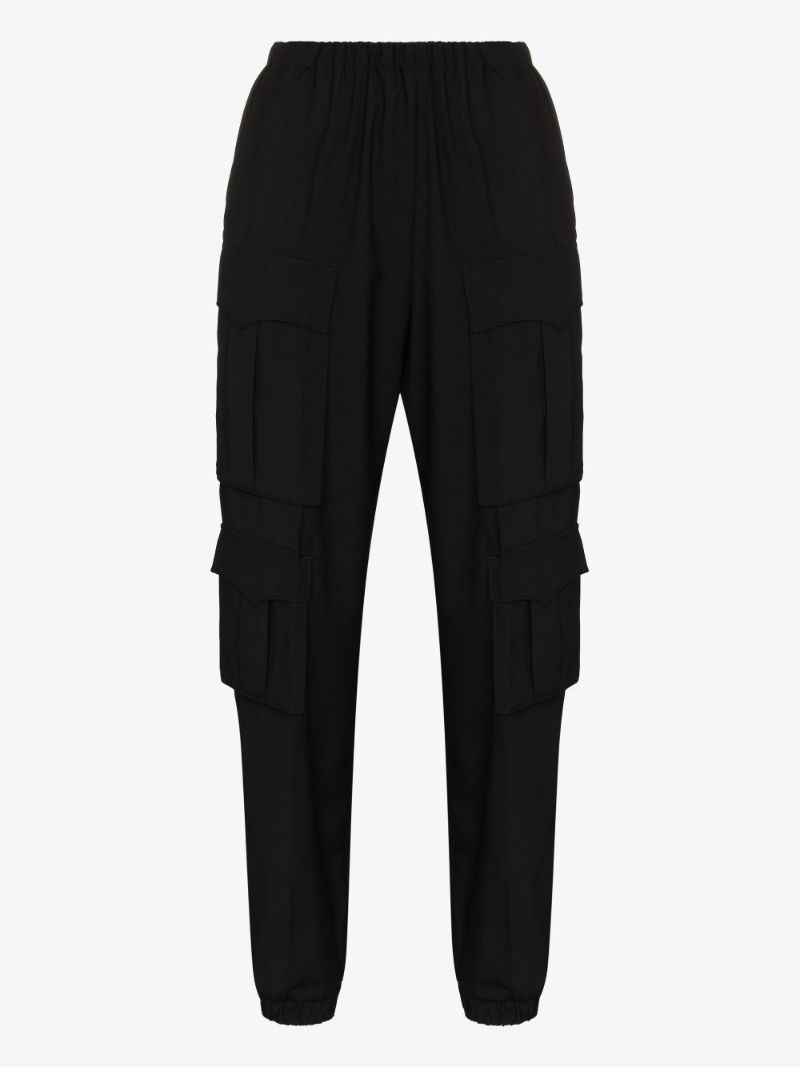 Cropped Wool Cargo Trousers