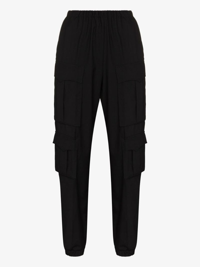 Cropped Wool Cargo Trousers
