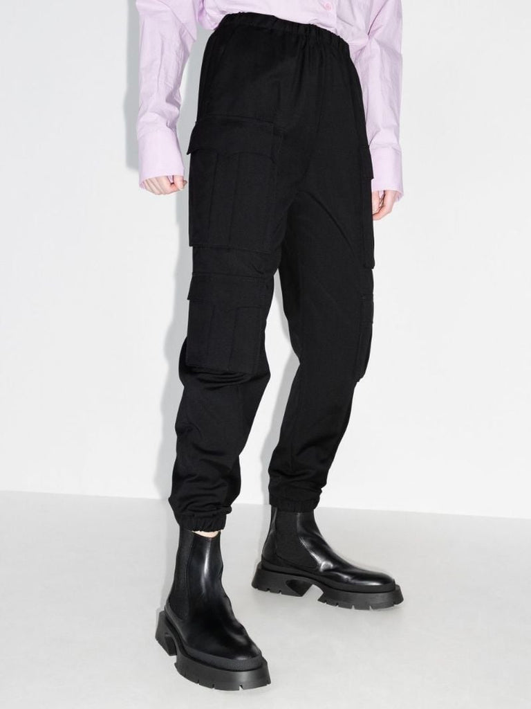Cropped Wool Cargo Trousers