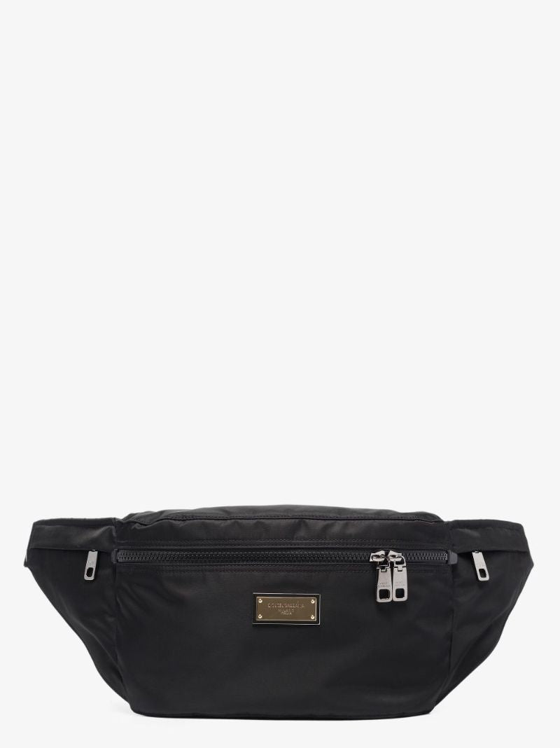 Black Logo Plaque Cross Body Bag