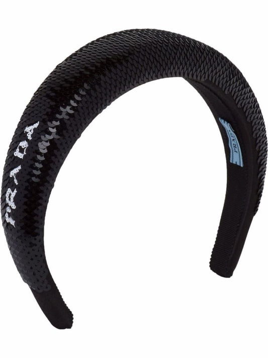 Black Logo Padded Sequin Headband