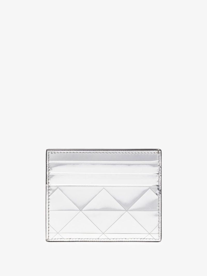 Silver Logo Leather Card Holder