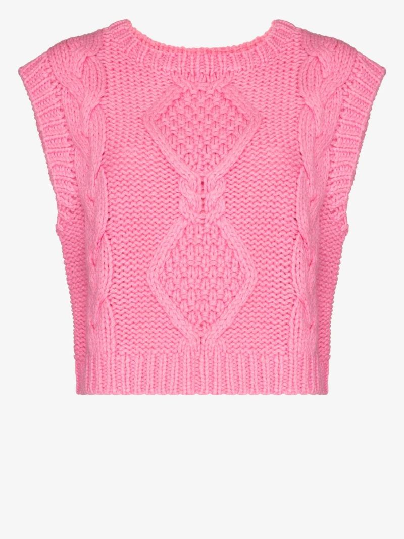 Renee Cable Knit Wool Sweater Vest