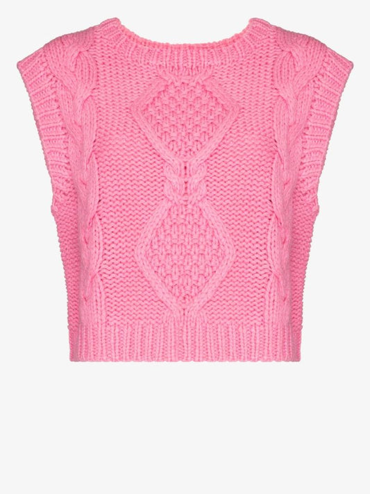 Renee Cable Knit Wool Sweater Vest