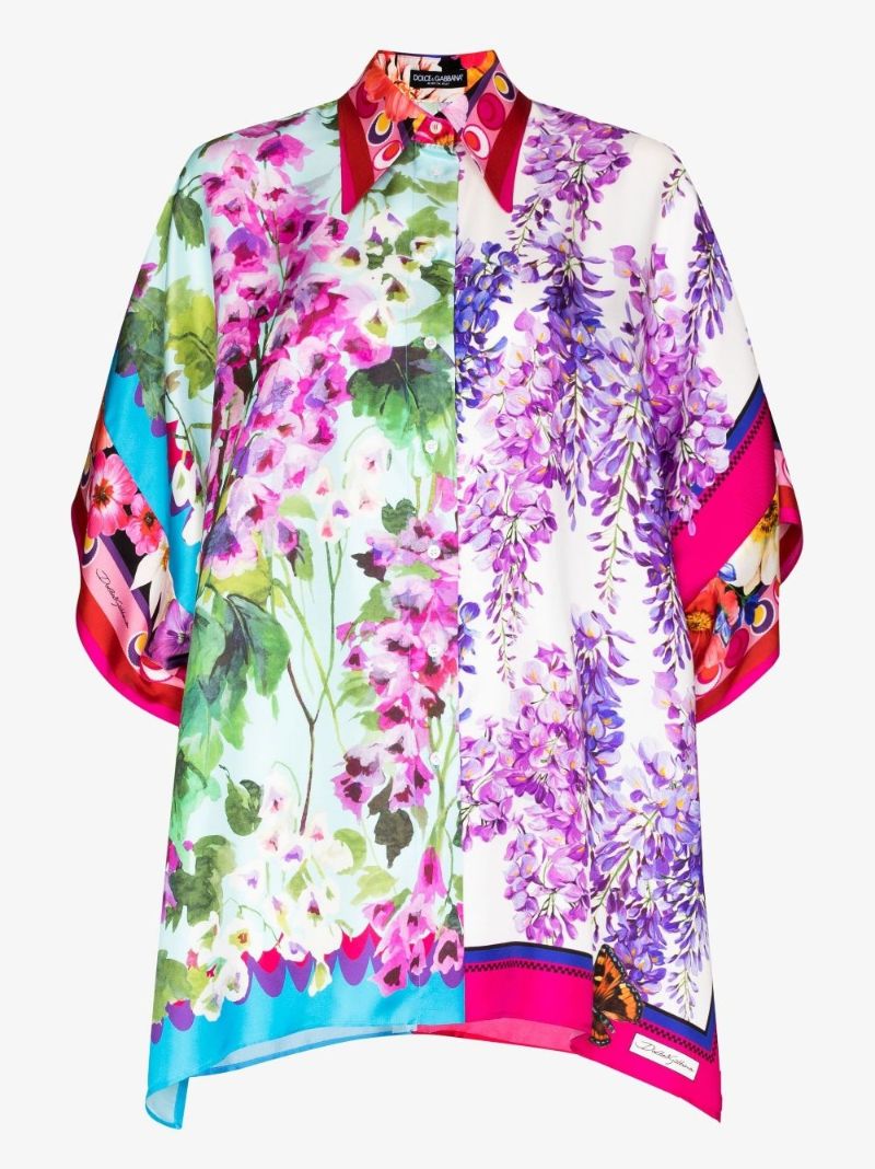 Floral Print Silk Shirt