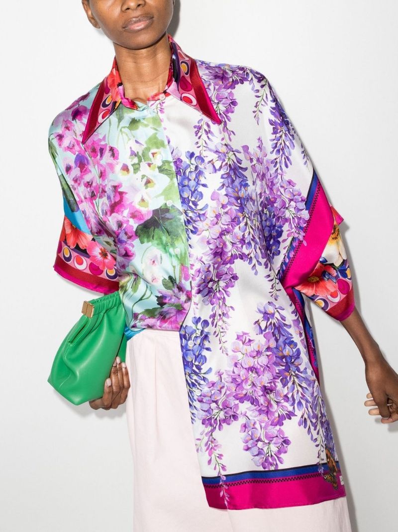 Floral Print Silk Shirt