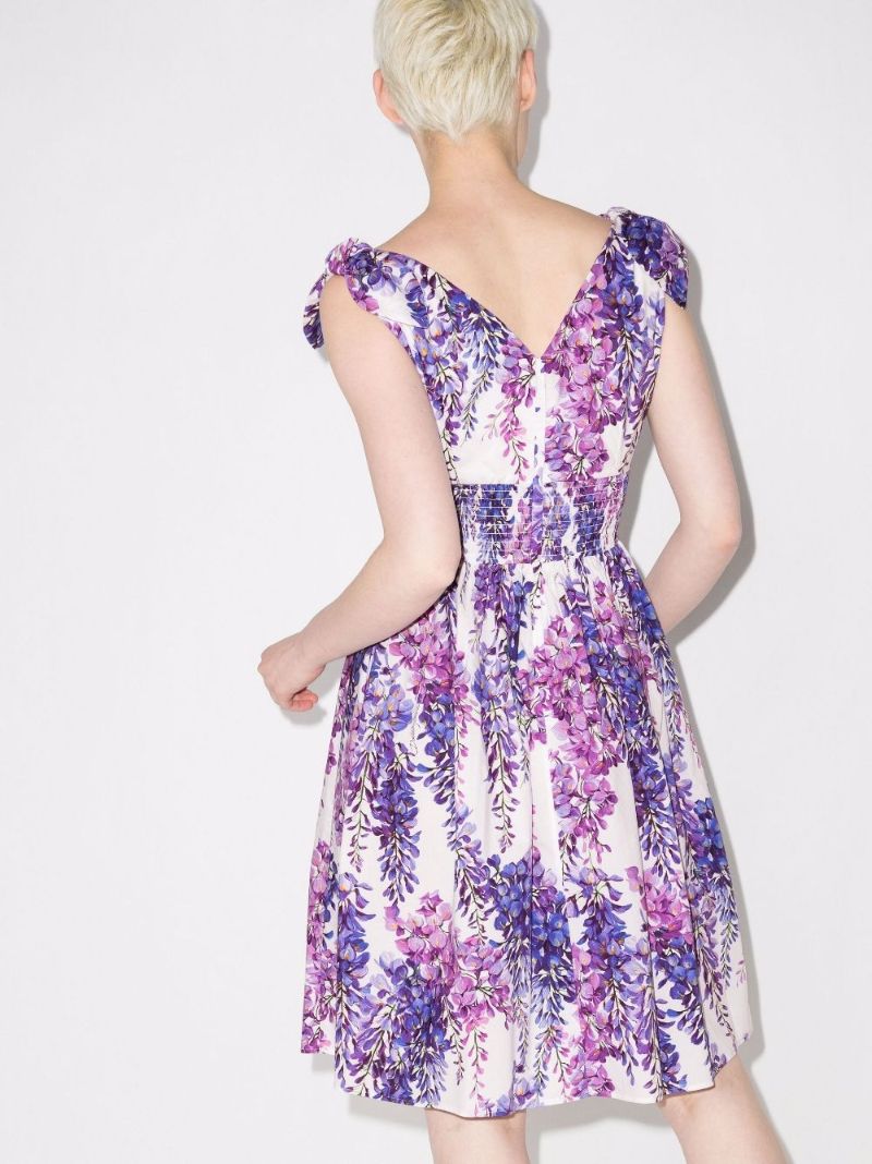 Wisteria Print Cotton Dress