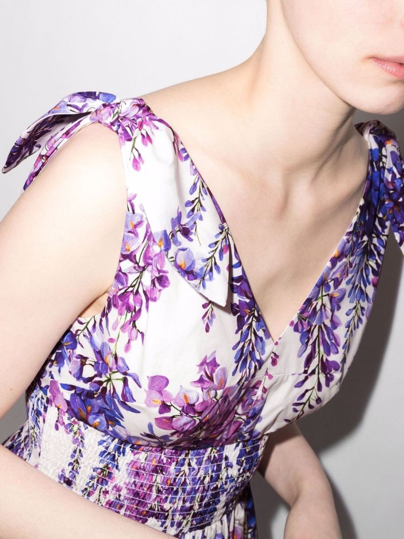 Wisteria Print Cotton Dress