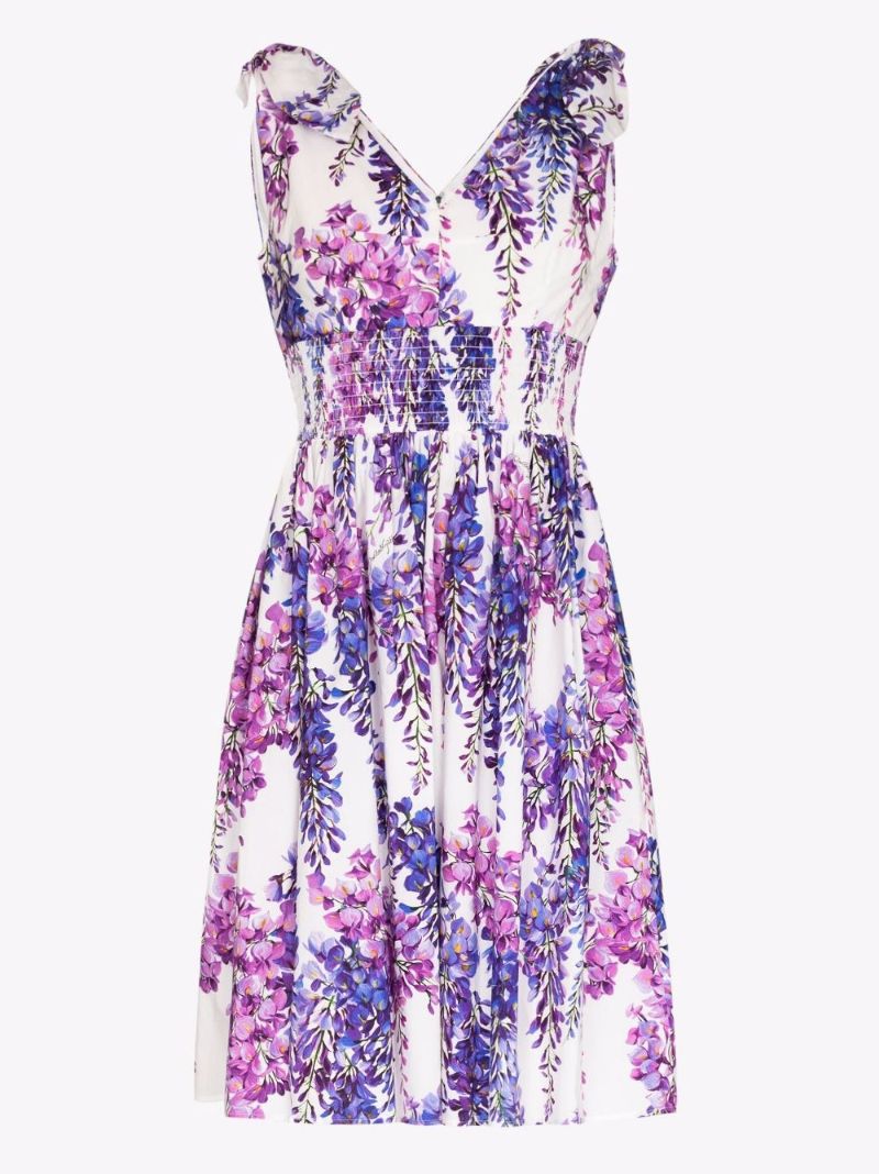 Wisteria Print Cotton Dress