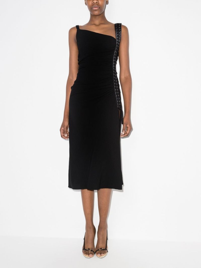 Asymmetric Ruched Side Slit Dress