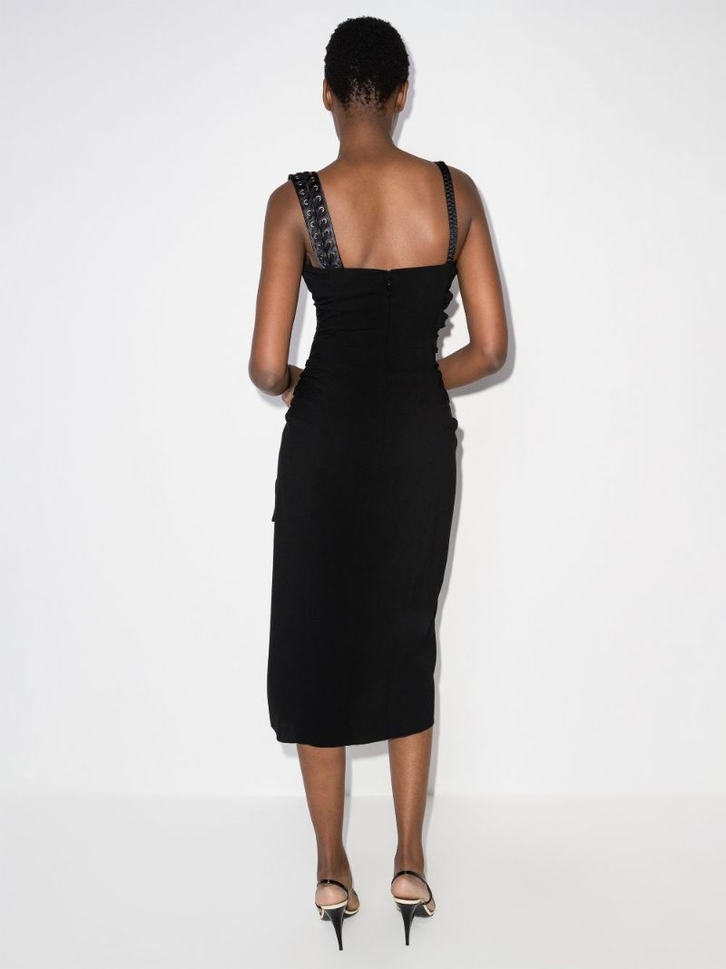 Asymmetric Ruched Side Slit Dress
