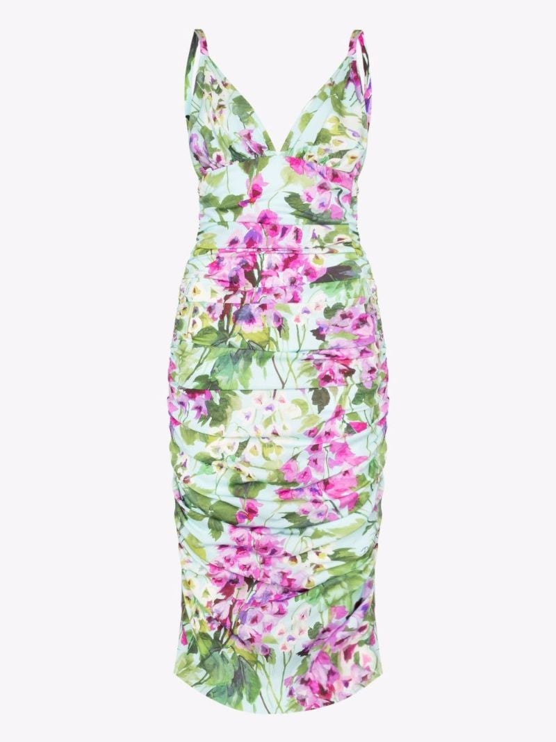 Floral Print Sleeveless Midi Dress
