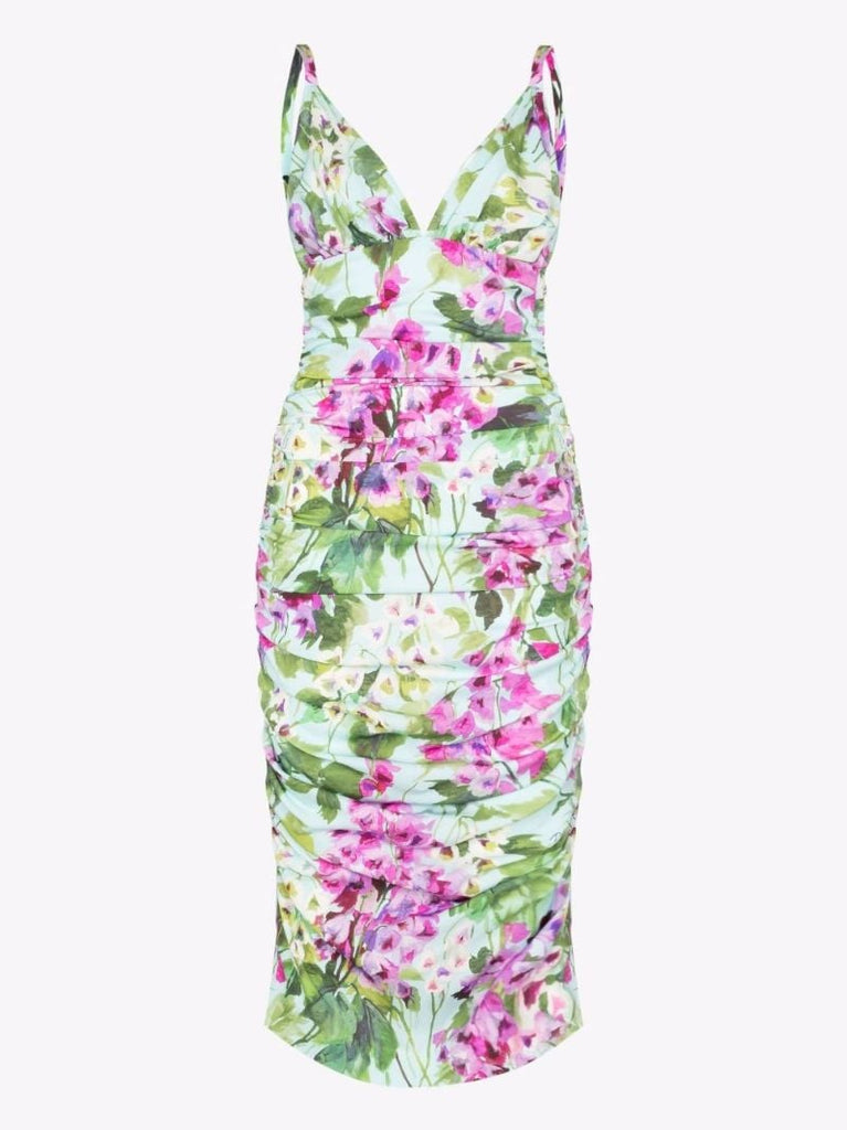 Floral Print Sleeveless Midi Dress