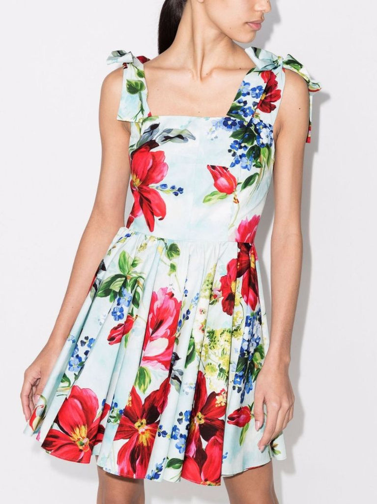 Floral Print Cotton Mini Dress