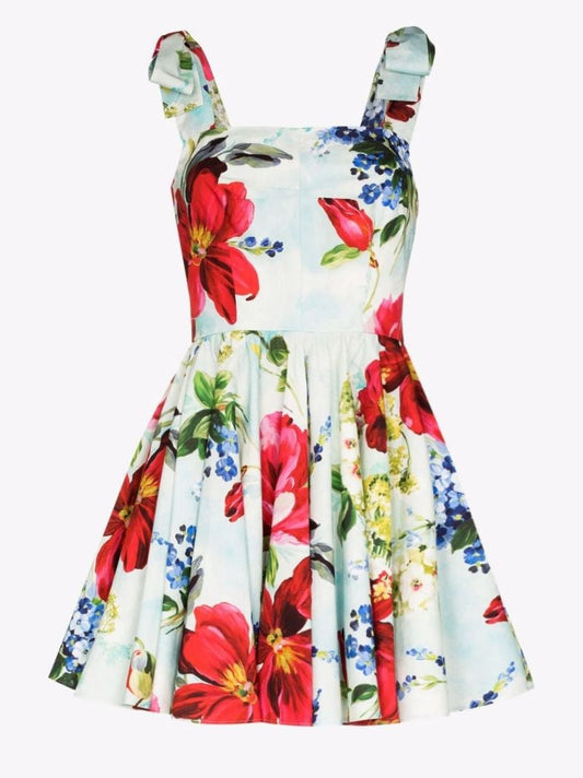 Floral Print Cotton Mini Dress