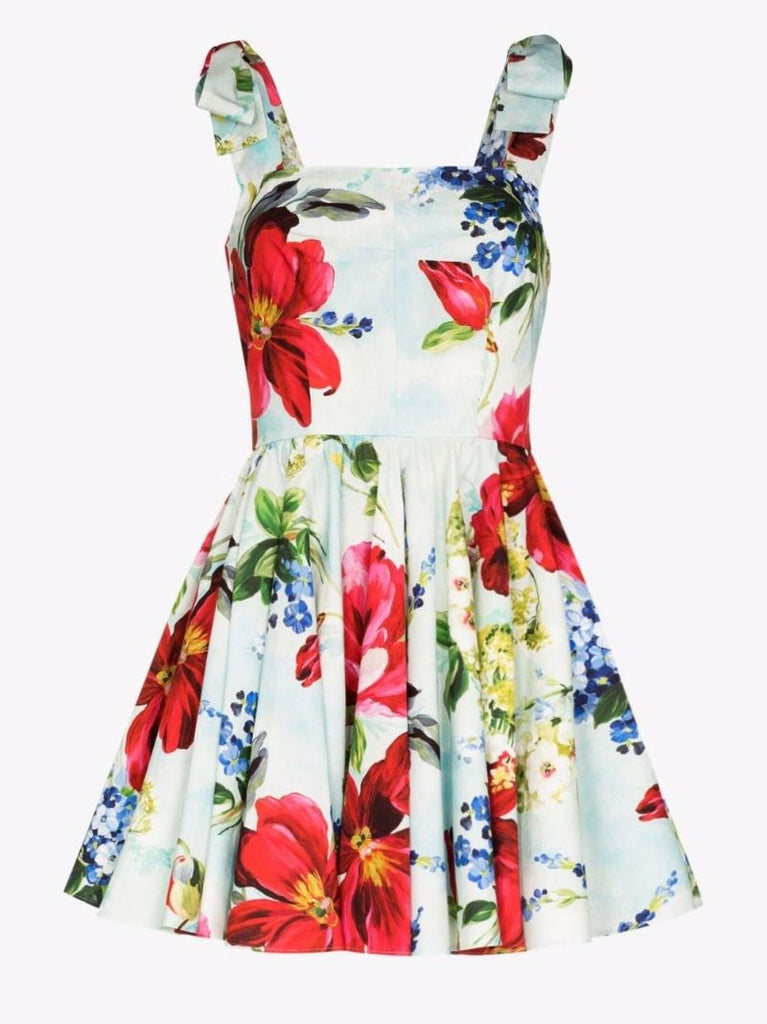 Floral Print Cotton Mini Dress