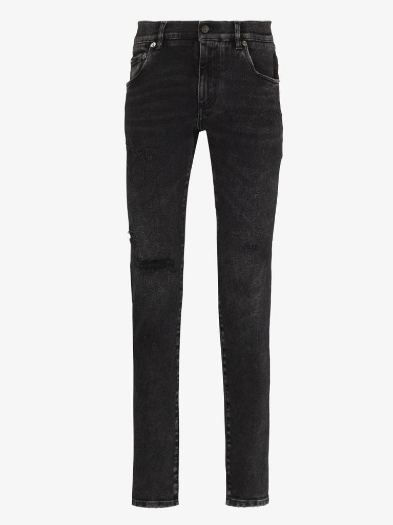 Distressed Slim Leg Jeans