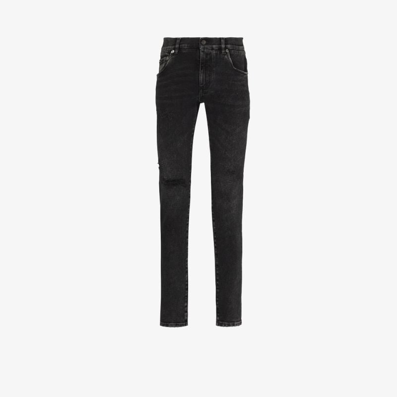 Distressed Slim Leg Jeans