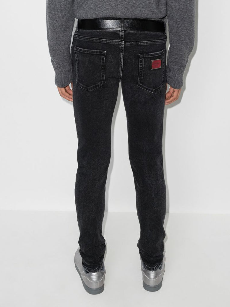 Distressed Slim Leg Jeans