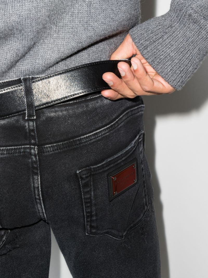 Distressed Slim Leg Jeans