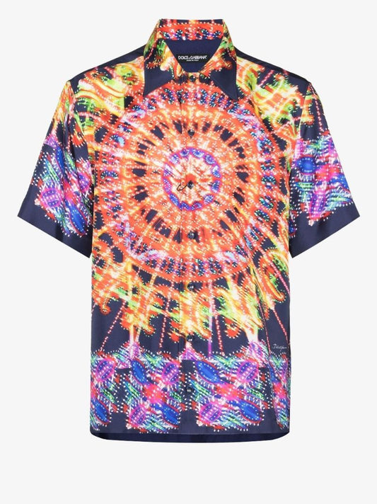 Luminarie Print Silk Shirt