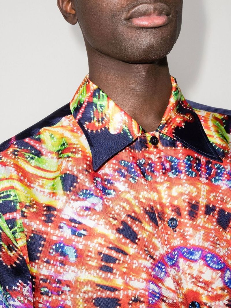 Luminarie Print Silk Shirt