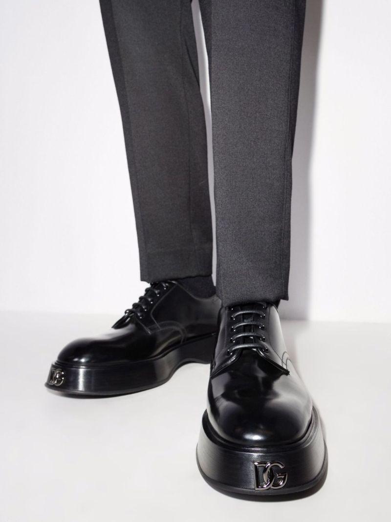 Black Lace-up Leather Brogues