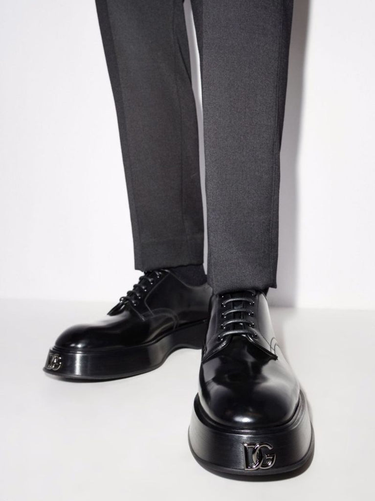 Black Lace-up Leather Brogues