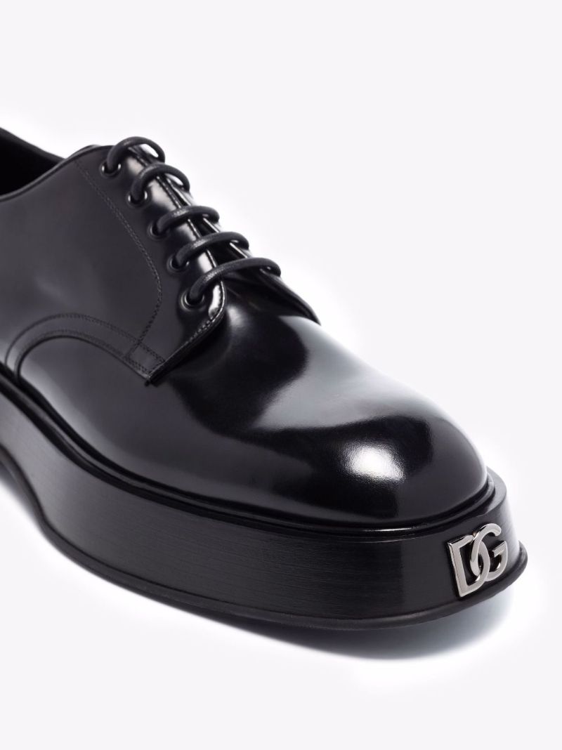 Black Lace-up Leather Brogues
