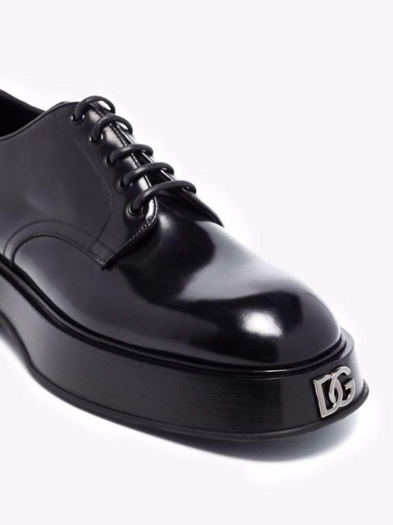 Black Lace-up Leather Brogues