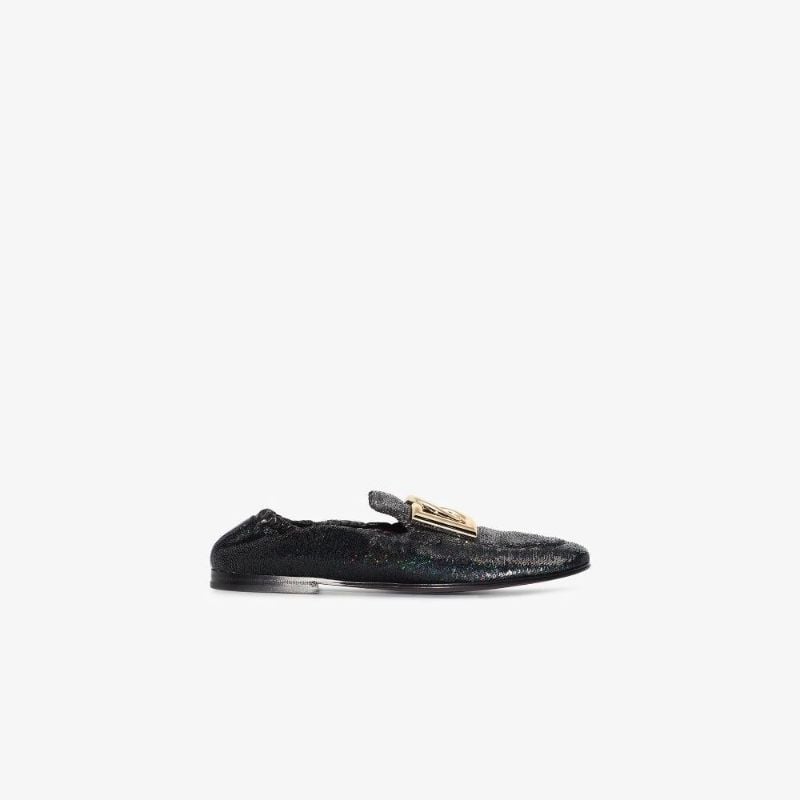 Black Ariosto Sequinned Loafers