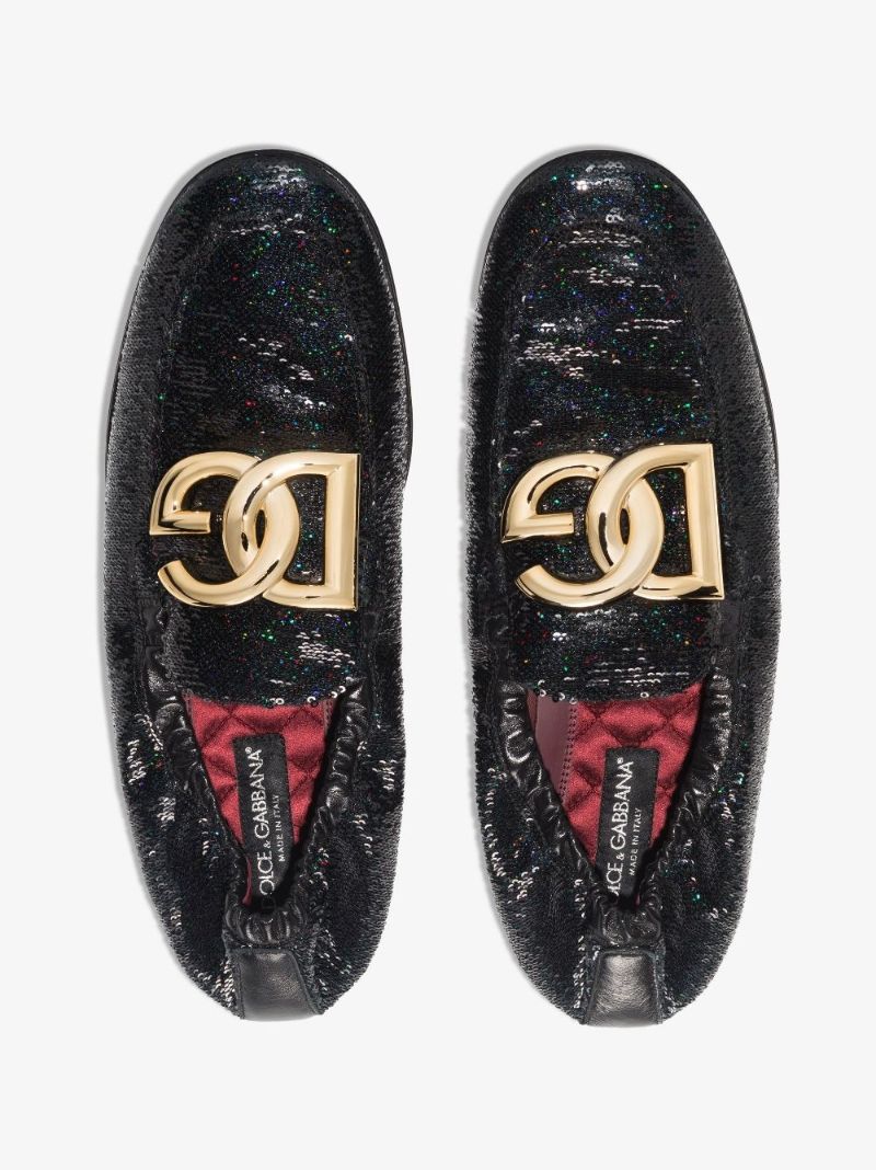Black Ariosto Sequinned Loafers