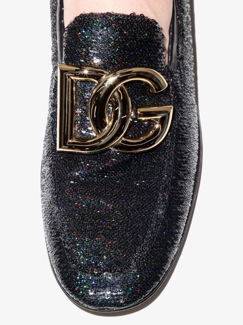 Black Ariosto Sequinned Loafers