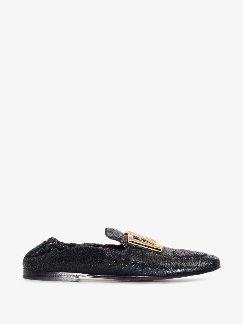 Black Ariosto Sequinned Loafers