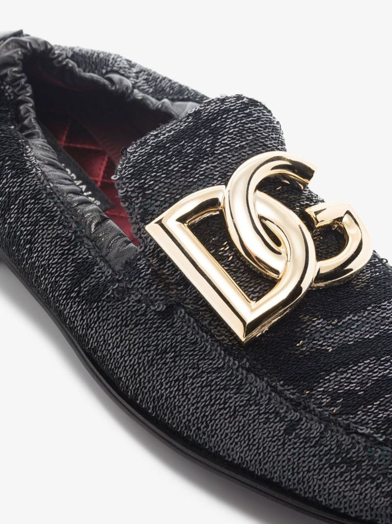 Black Ariosto Sequinned Loafers